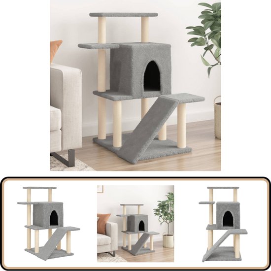 Vidaxl Kattenmeubel met sisal krabpalen 59 cm lichtgrijs - Vergelijk