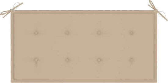 The Living Store Banc de jardin en teck - 112 x 55 x 94 cm - kussen beige