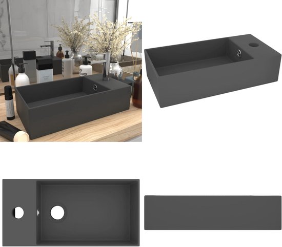 Saniclass Bari Meubelwastafel - 80x47x3.5cm - overloop - 1 wasbak - 1