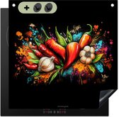KitchenYeah® Protection plaque induction 60x55 cm - Graffiti - légumes - peinture - coloré - Protege plaque de cuisson - Couvre plaque induction - Protecteur d'induction - Cuisine