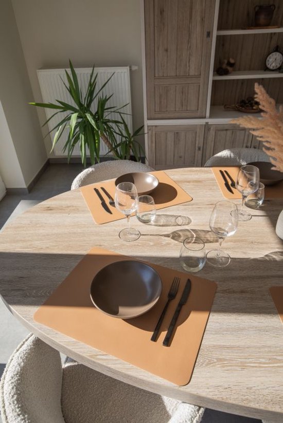 ZICZAC - Set de table TOGO - Lot de 6 - Double face - Simili cuir - 33x45 cm, indiantan