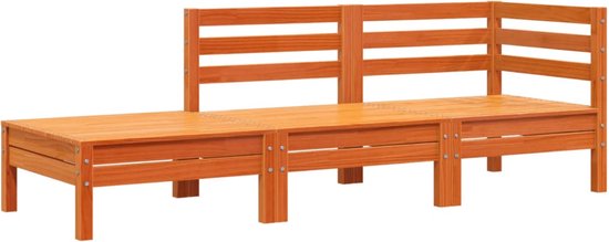 Banc de jardin vidaXL 3 places - Bois de pin Massief - Marron ciré - Ensemble de jardin - Set de jardin - Banc d'extérieur - Meubles en bois - Bois de pin - Meubilair de balcon - Meubles de véranda
