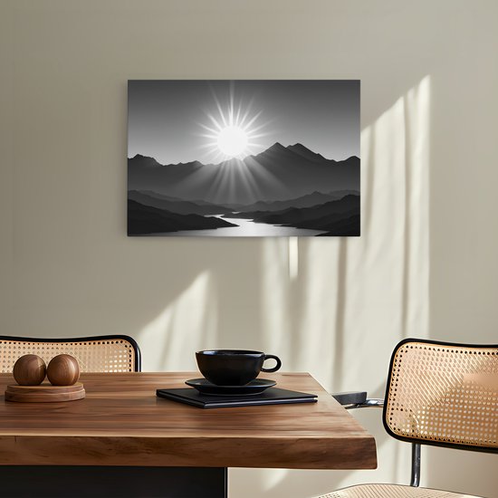 Tableau sur toile Saammp - Zwart et blanc - Nature - Paysage - 120x80 - Photo sur toile - Décoration murale - Décoration murale murale Salon - Décoration chambre - Impression sur toile