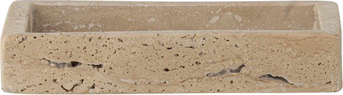 Travertine dienblad Majsa naturel – 15 x 2,5 x 10 cm