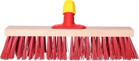 Buemag Bezemkop - Elaston - rood - hout - hard - 40 cm - 24mm - straatbezem/buitenbezem - universele steelhouder van Buemag — afbeelding 4