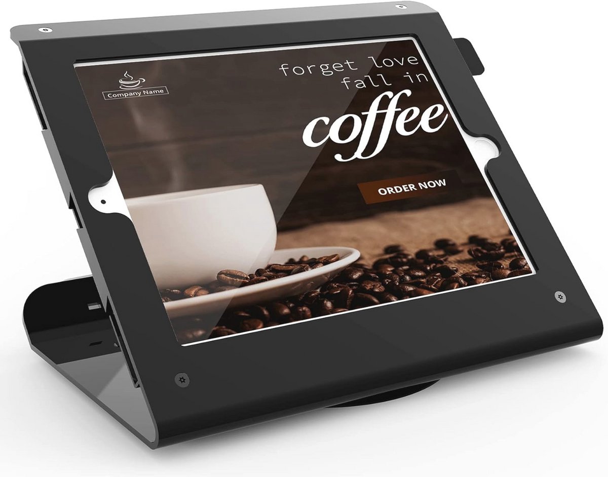 Kiosk Tablet Stand voor 10.2" iPad – 360° Draaibare, Anti-Diefstal, Metaal, Zwart