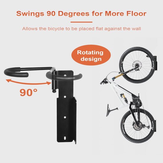 StoreYourBoard BLAT Bike Fat Tire wandrek, geschikt voor 2 fietsen, opberghaken voor thuis en in de garage, zwaar massief metaal Max 100 lbs