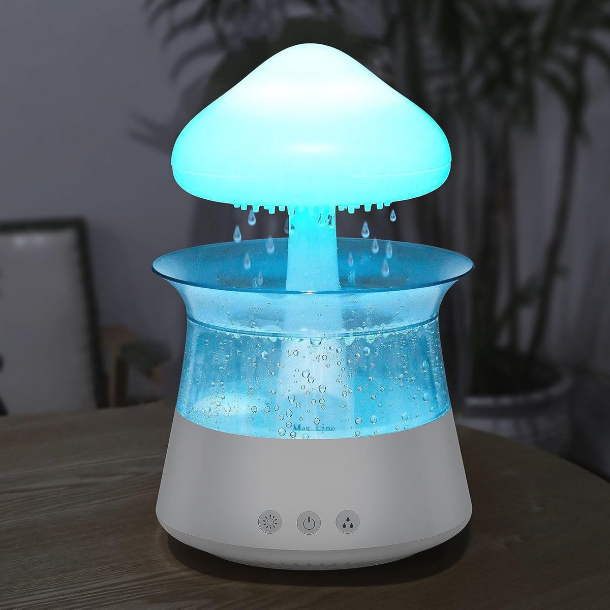 Luchtbevochtiger met Regenwolken Design, Aromatherapie, Geluidsbevochtiger en 7 Kleuren Nachtlampjes