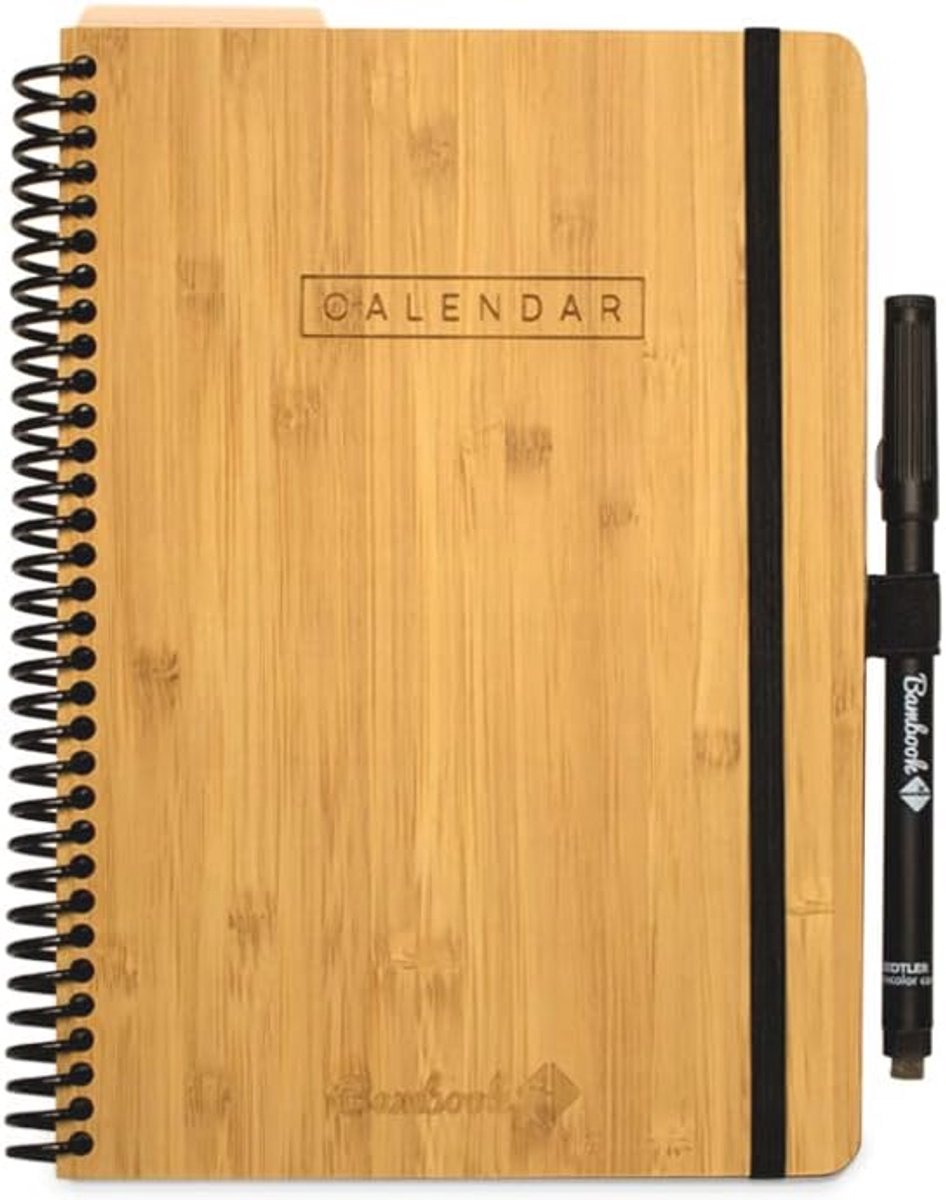 Luxe Bamboe Agenda A5 - Uitwisbare Planner voor 2025 met Gratis Pen & App