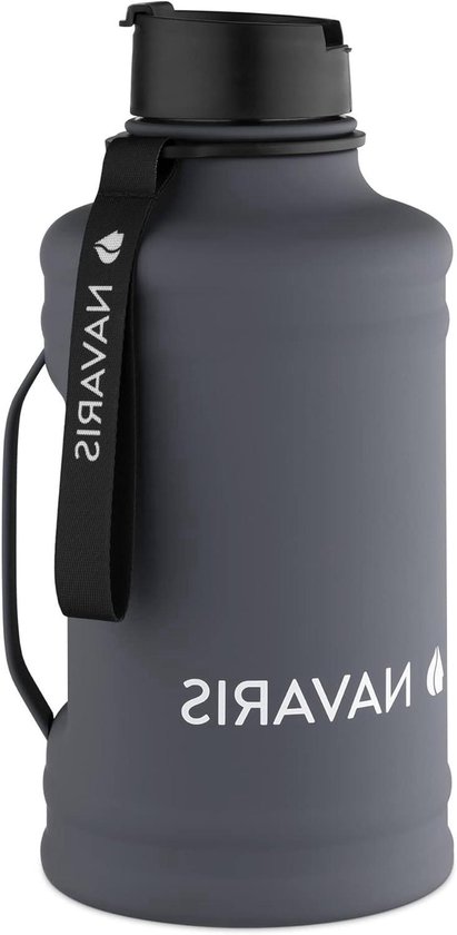 Navaris Roestvrij Stalen Herbruikbare Drinkfles - 2,2 l - Voor Sport en Gym - Met Handvat en Schroefdop Navaris Roestvrij Stalen Herbruikbare Drinkfles - 2,2 l - Voor Sport en Gym - Met Handvat en Schroefdop