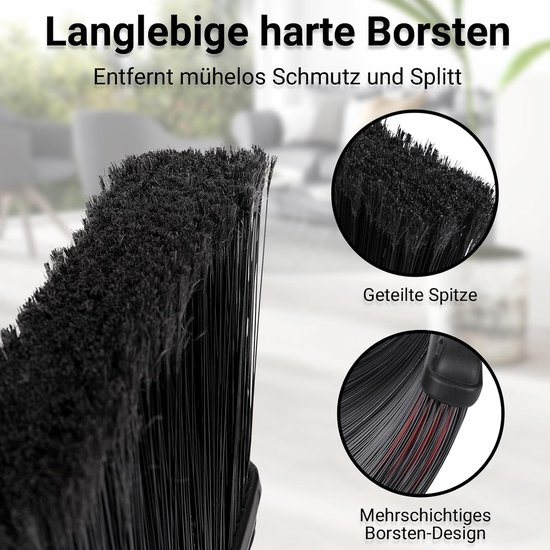 Tuinbezem uitschuifbaar 29 X 3 X 136 CM - Bezem met telescopische stee