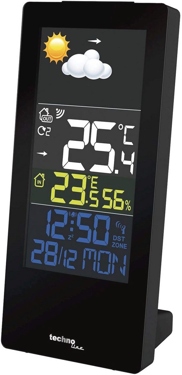 Draadloos Weerstation met Buitensensor, Digitale Thermometer, Vochtigheidsmeter en Weersvoorspelling