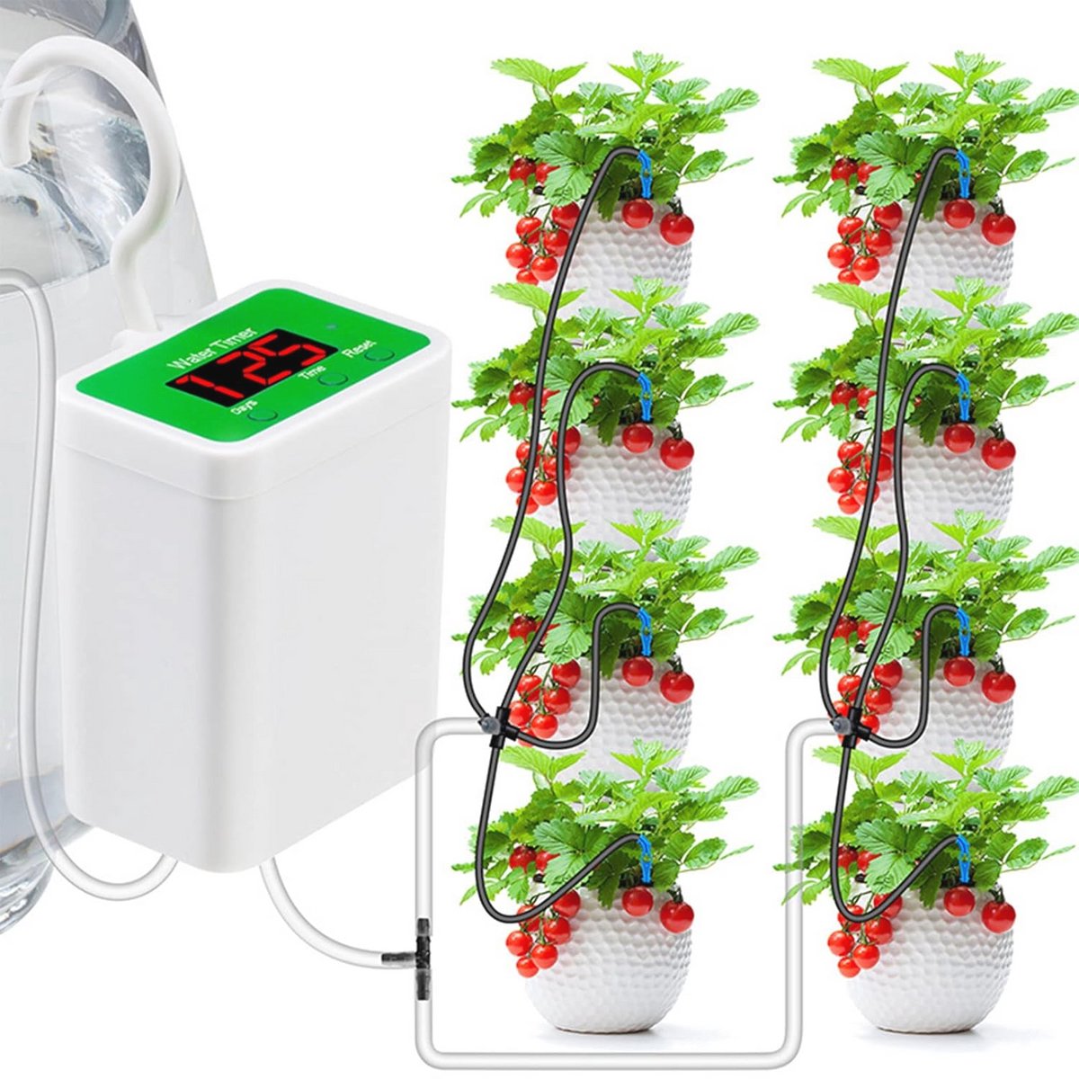 Automatisch irrigatiesysteem voor kamerplanten met druppeltechniek - In-house tuinieren