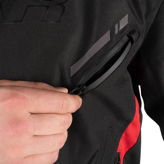 Veste moto TRUSTER Homme 4 saisons Zwart/Rouge S Homologué CE par MOTOBLOUZ