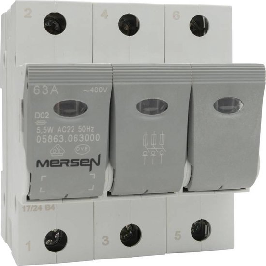 Mersen Sicherungs-Abdeckung – Baugröße D02, 63A 400V, Mit Schnappbefestigung