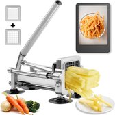 Fornello Frietsnijder DuoBlade- Inc 2 mes - Inclusief Receptenboek - Groentesnijder - Patatsnijder - Mandoline - Groentehakker - 3/8 & 1/4 Inch mes.
