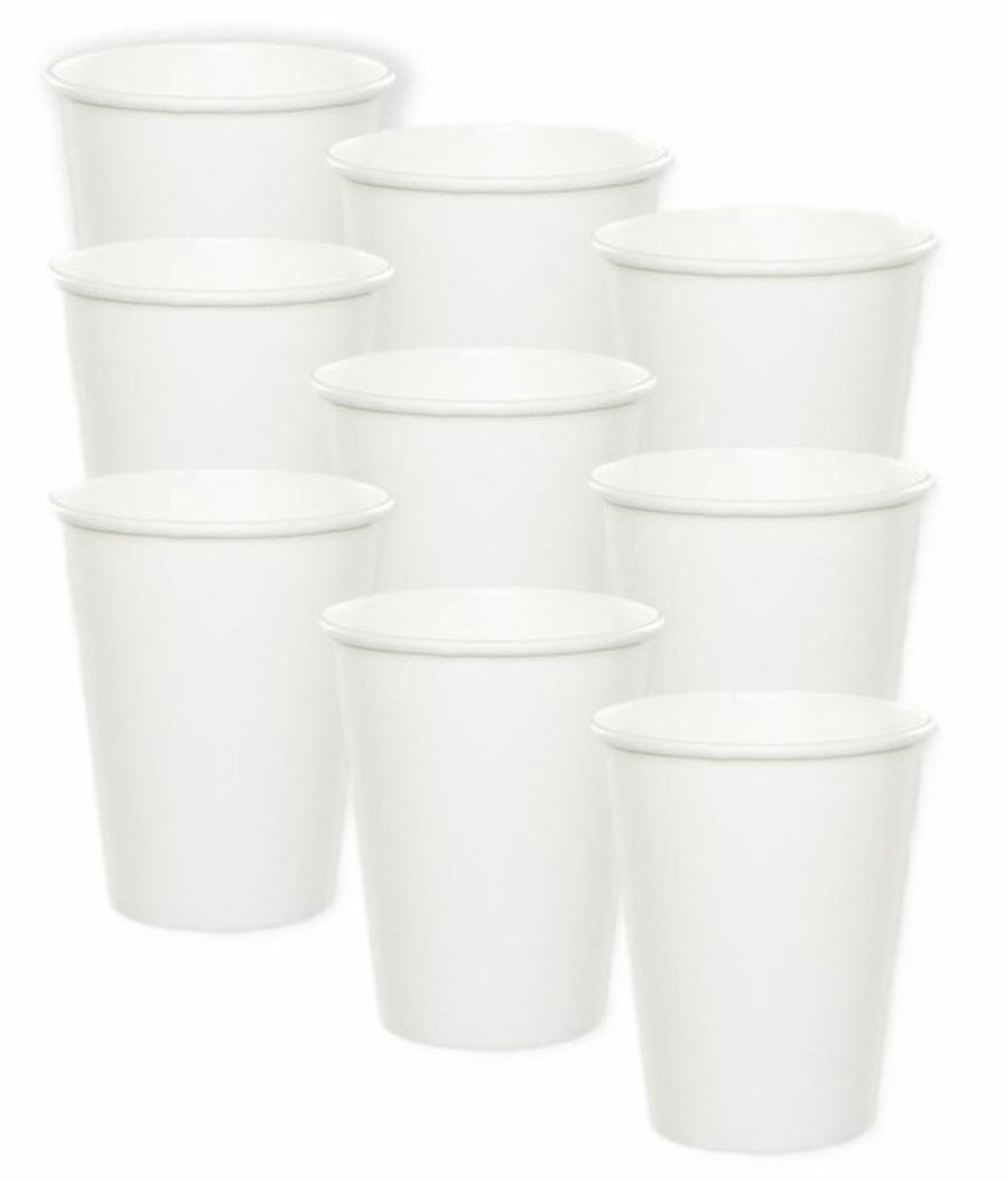 Feest bekertjes karton - wit - 24x stuks - 256 ml - Wegwerpbekertjes