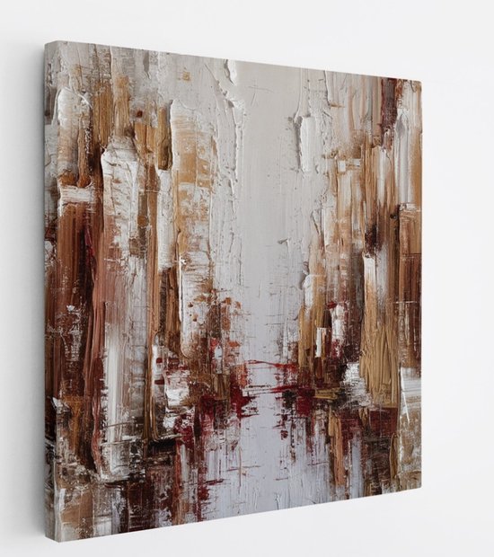 Tableau sur toile Saammp - Marron - grossier - Abstrait - 100x100 - Photo sur toile - Décoration murale - Décoration murale Salon - Décoration chambre - Impression sur toile