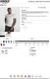 Model draagt een lichtgroen Roly sportshirt met korte mouwen en ronde hals, gecombineerd met zwarte sportbroek.