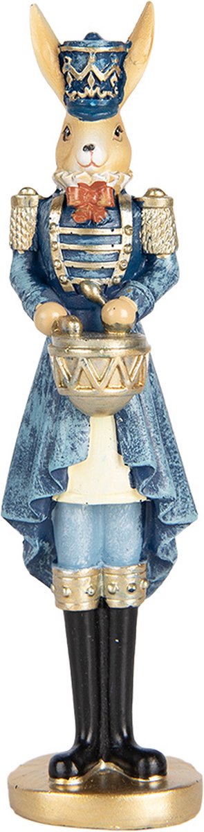 Decoratie Beeld Konijn 18 cm Beige Blauw Kunststof