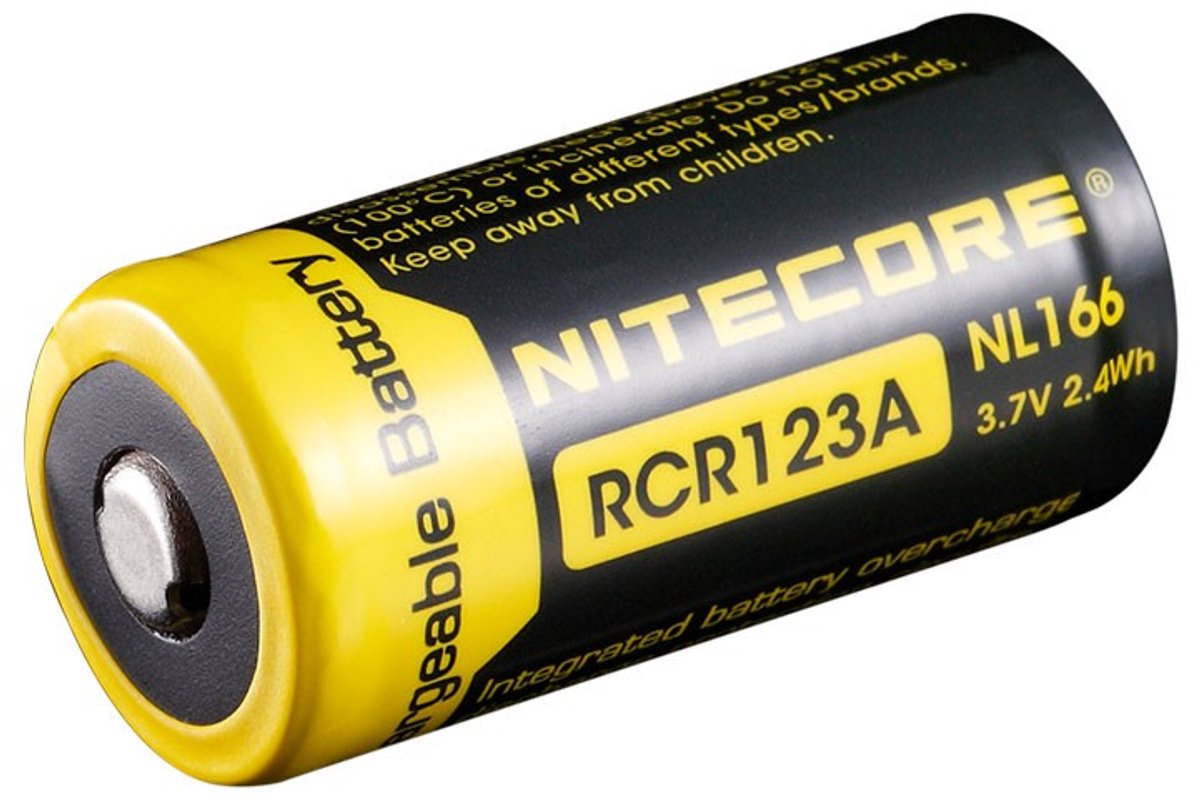 Nitecore RCR123A 3,7Volt 650mAh Lithium-ion batterij, 16340, NL166