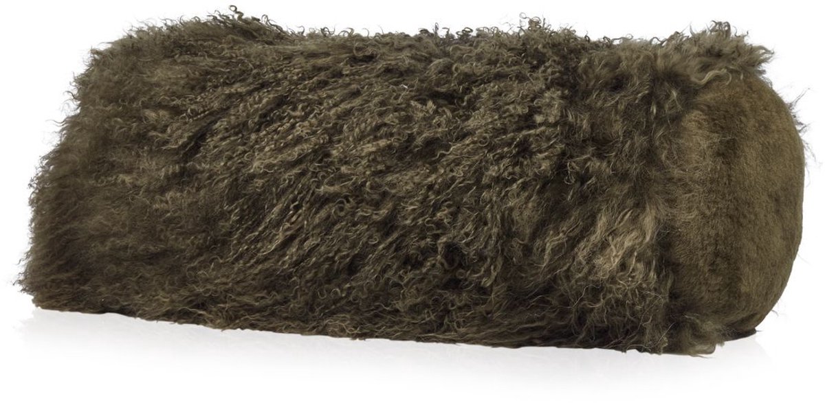 Sheepskin House Curly Bolster Kussen - D20x52 cm Hedge Green