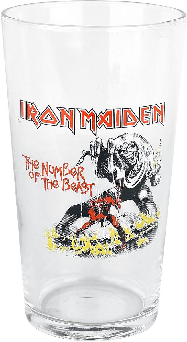 Iron Maiden Number Of The Beast Unisex Bierglas - helder - Standard