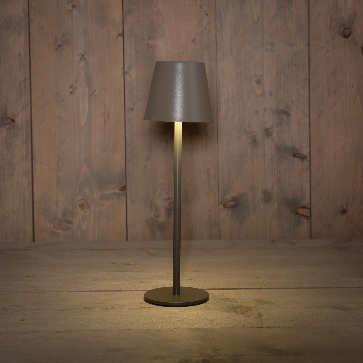 Draadloze Tafellamp | 36 x 11 cm | Warmwit dimbaar | Mat Taupe | Anna's Collectie