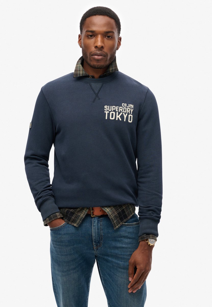 Superdry Workwear sweatshirt met applicatie Heren Truien Marineblauw