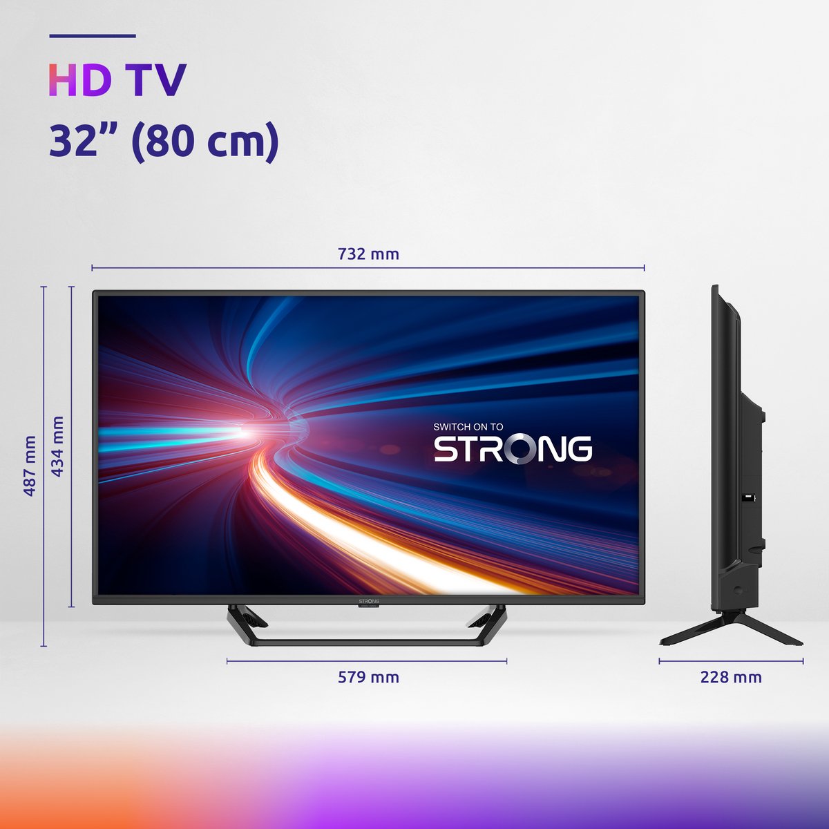 STRONG - HDTV 32" (80 cm) SRT32HF2003C - Drievoudige tuners - afbeelding 3
