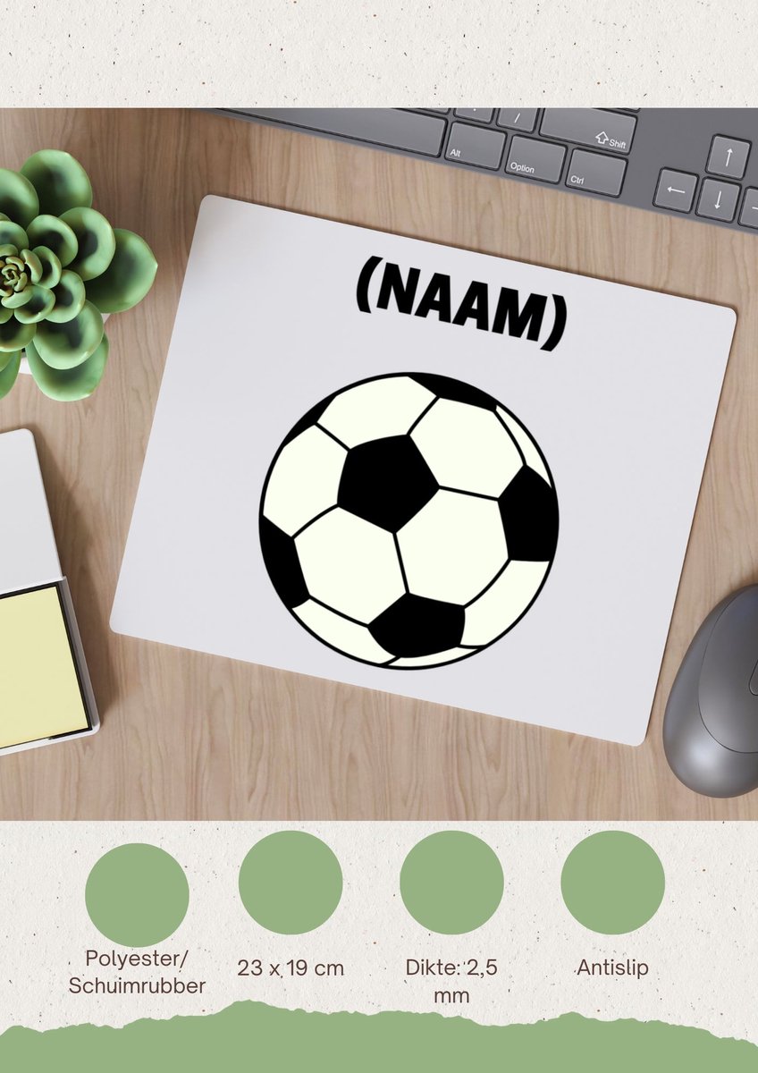 Akyol - voetbal met eigen naam Muismat - Voetbal - voetballer - sport - 23 bij 19 cm