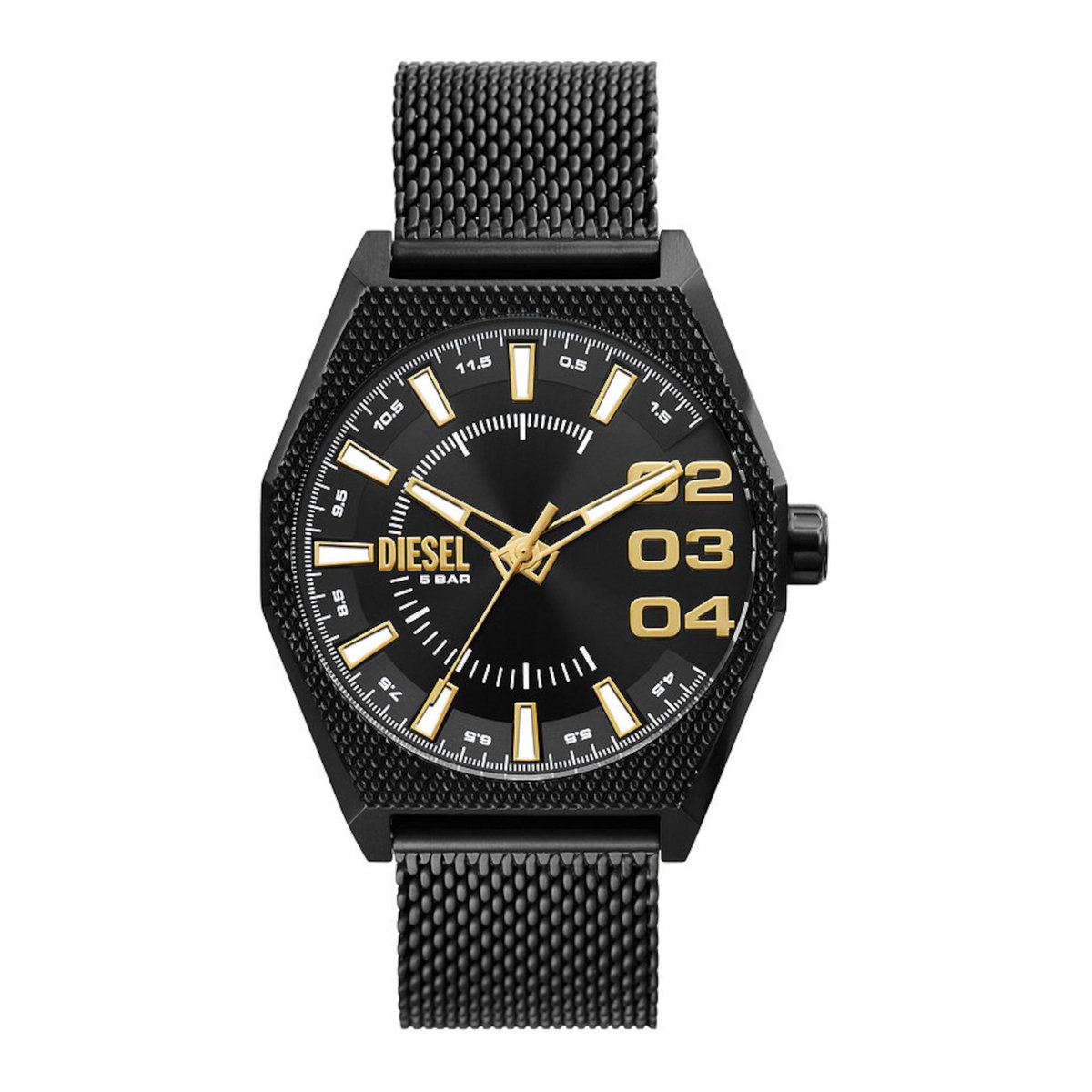 Diesel Scraper DZ2194 Horloge - Staal - Zwart - Ø 43 mm