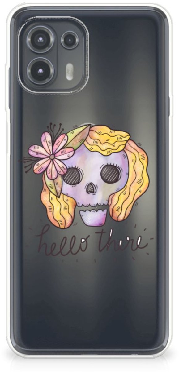 Silicone Back Case Motorola Edge 20 Lite Boho Skull