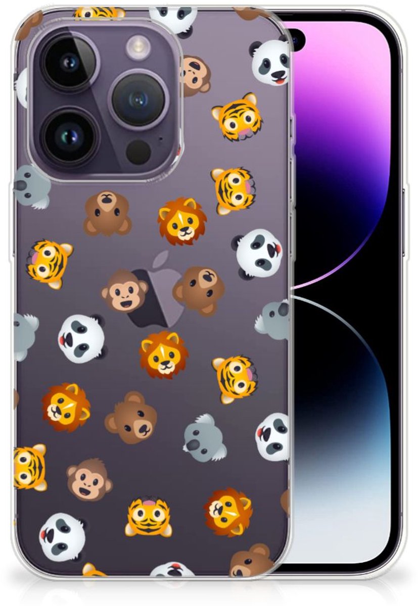 TPU bumper voor Apple iPhone 14 Pro Dieren Emojis