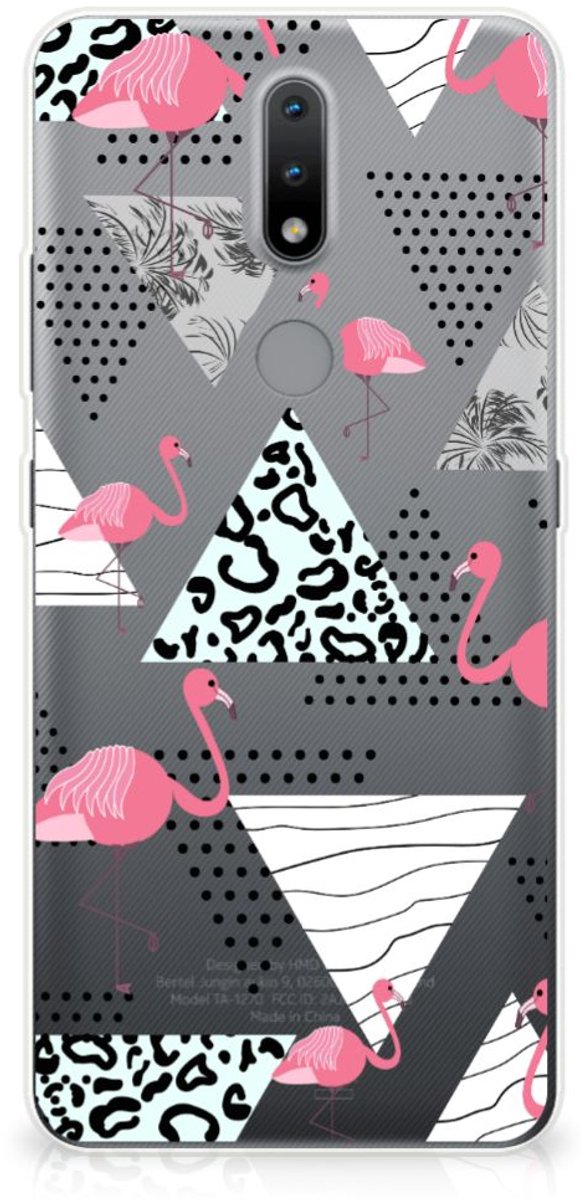 Nokia 2.4 TPU Hoesje Flamingo Triangle