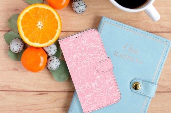 Coque Téléphone iPhone 14 Max Portefeuille pour Fleurs Blanches