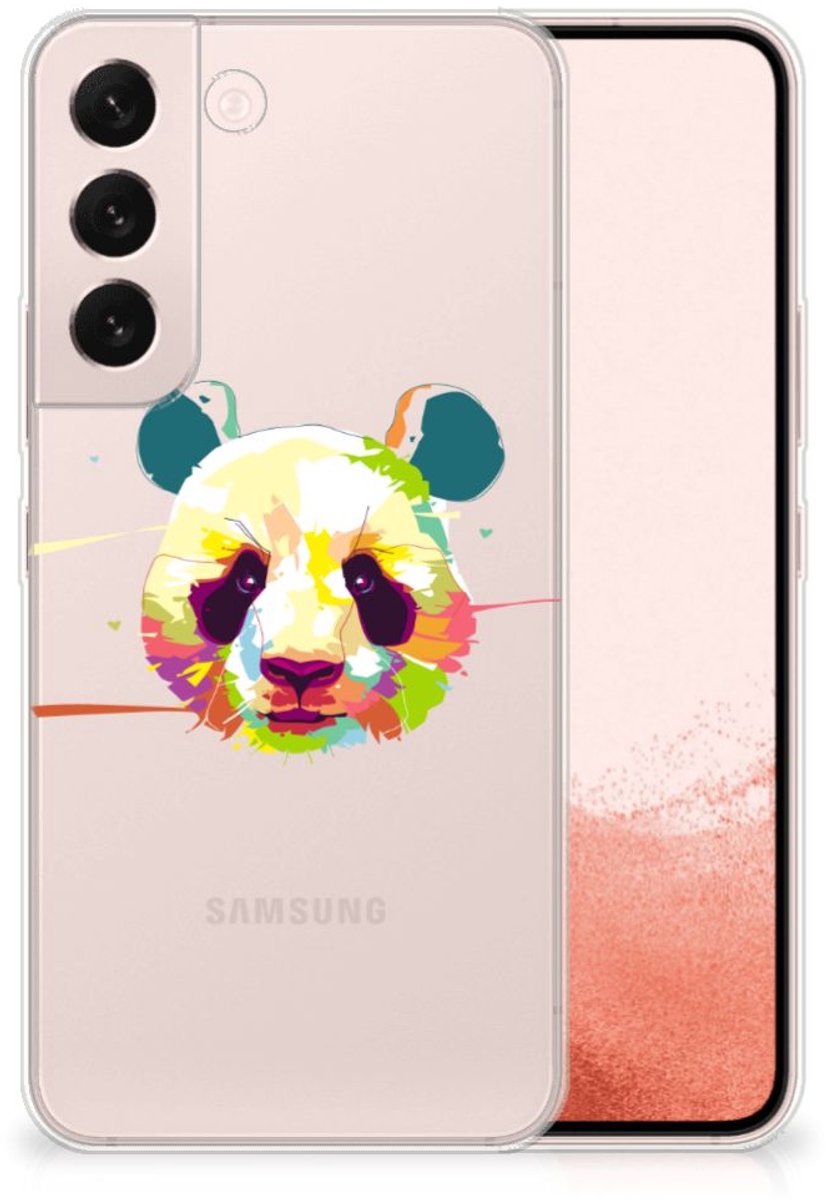 Back Cover voor Samsung Galaxy S22 Telefoonhoesje met Naam Panda Color