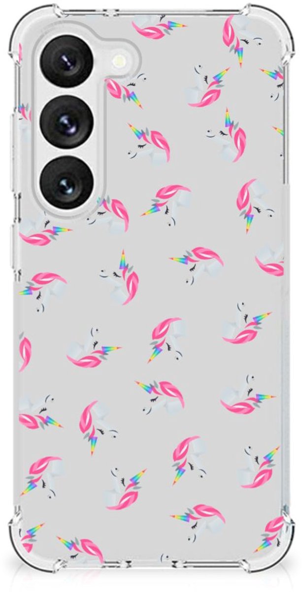 Doorzichtige Silicone Hoesje voor Samsung Galaxy S23 Unicorns
