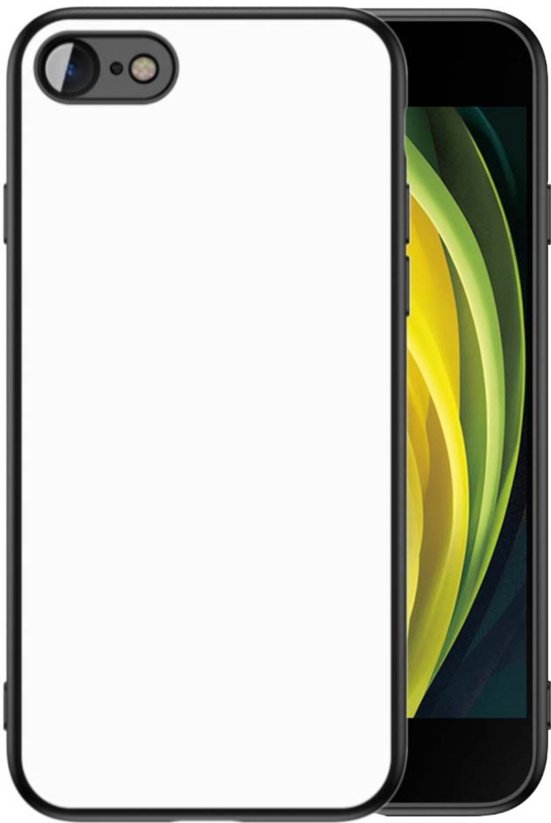 Back Cover iPhone 7/8/SE 2020/SE 2022 Telefoon Hoesje Zwart/wit