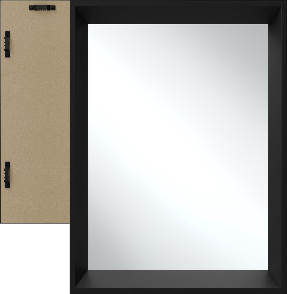 tectake® - Wandspiegel Elina - Badkamerspiegel - Rechthoekige spiegel met stevige kunststoflijst - 50x70 cm - Spiegel voor de badkamer, woonkamer of slaapkamer