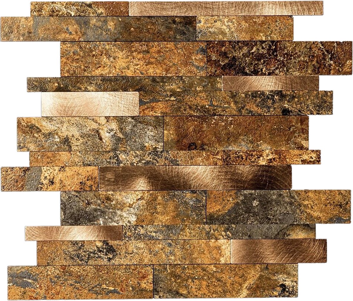 Zelfklevende Mozaïek Tegel - Afimera Wildverband - Taupe Natuursteen - 303x298x4mm