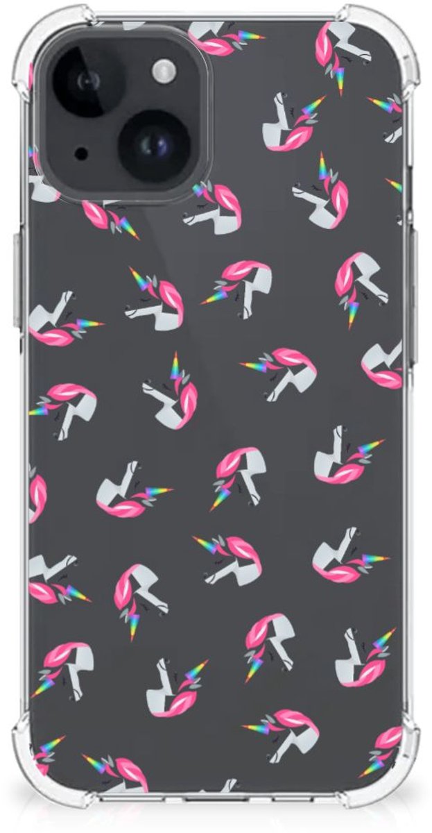 Doorzichtige Silicone Hoesje voor iPhone 15 Unicorns