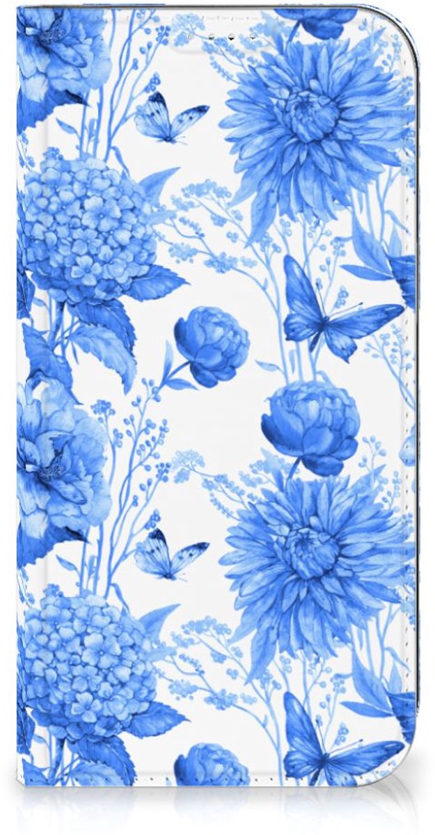 Smart Cover voor iPhone 15 Plus Flowers Blue