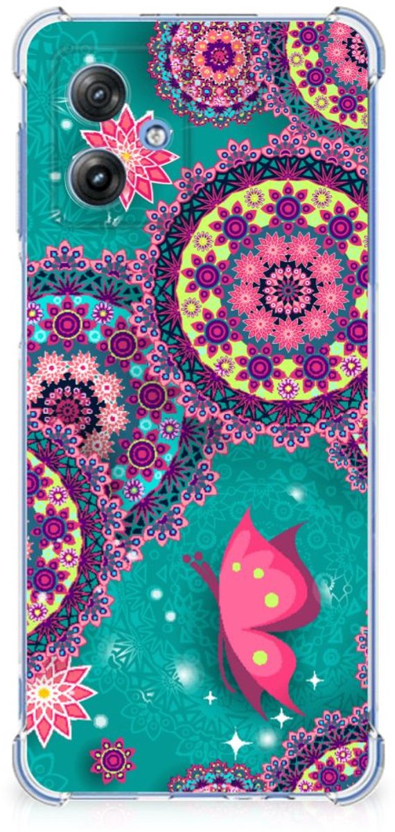 Motorola Moto G54 Back Cover Cirkels en Vlinders