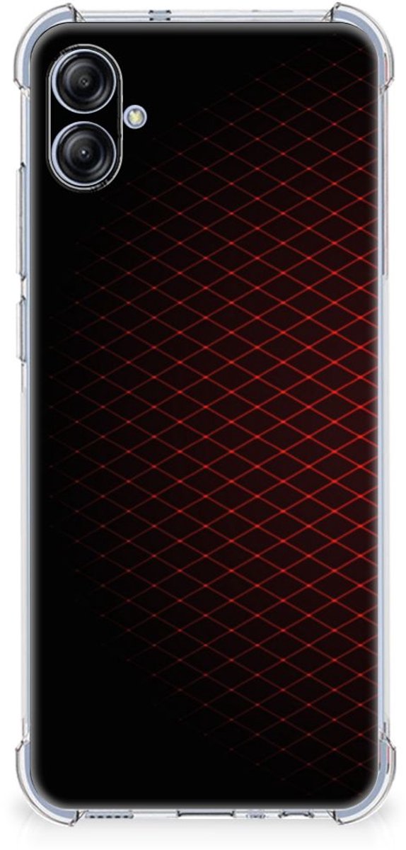 Samsung Galaxy A04e Doorzichtige Silicone Hoesje Geruit Rood