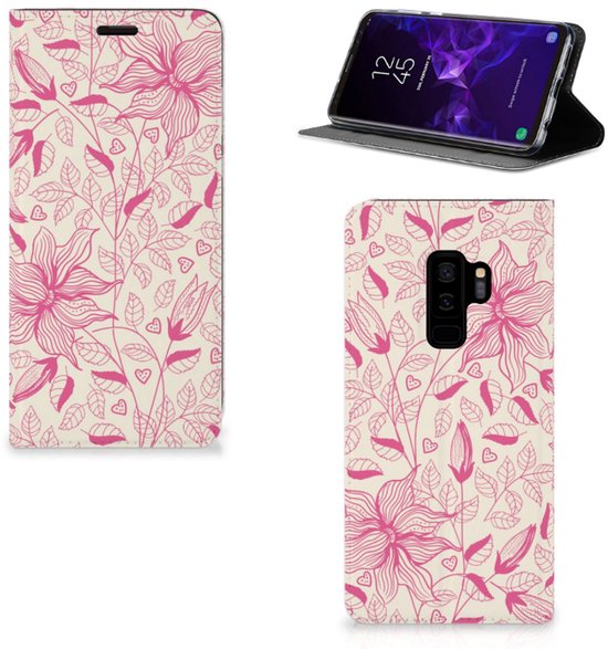 Samsung Galaxy S9 Plus support Uniek de couverture de cas Pink Fleurs
