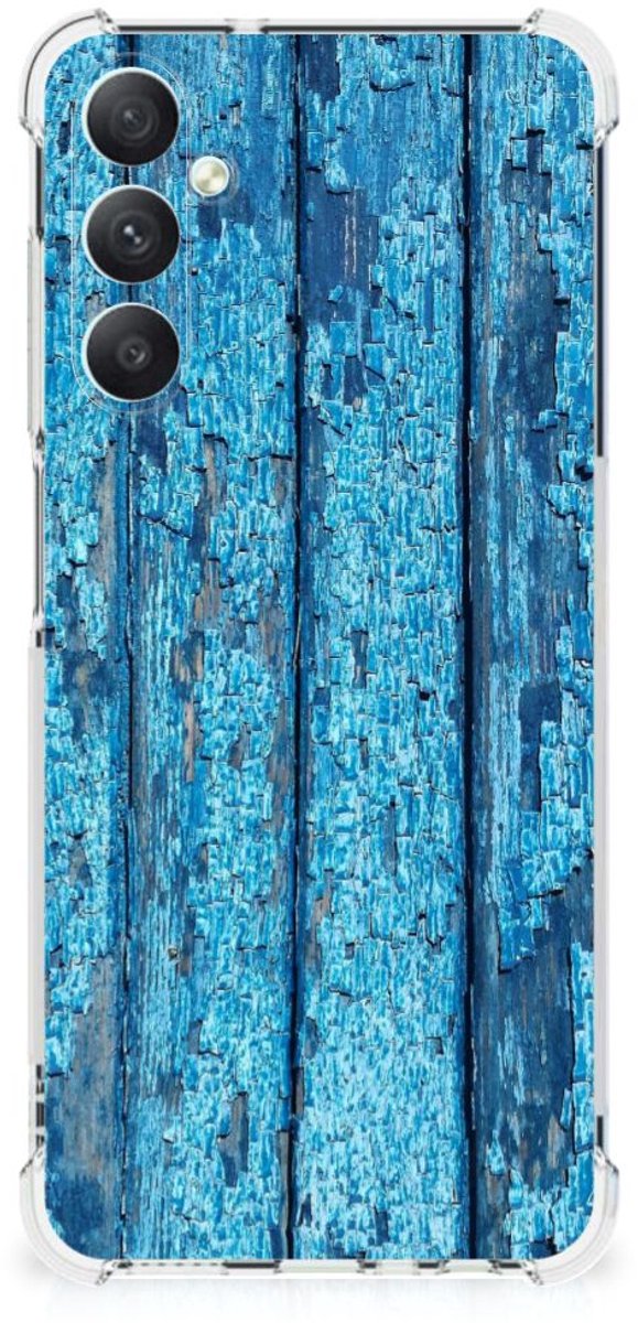 Samsung Galaxy A05s Stevig Telefoonhoesje Wood Blue
