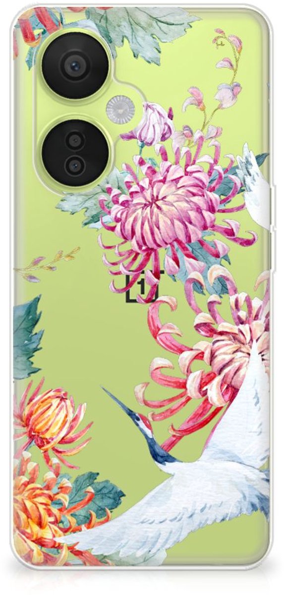 OnePlus Nord CE 3 Lite TPU Hoesje Bird Flowers