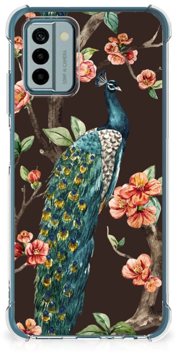 Nokia G22 Case Anti-shock Pauw met Bloemen