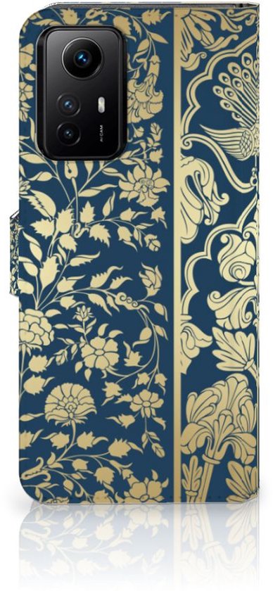 Portefeuille Livre Xiaomi Redmi Note 12S Coque Téléphone Fleurs beiges